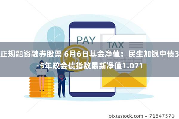 正规融资融券股票 6月6日基金净值：民生加银中债3-5年政金债指数最新净值1.071