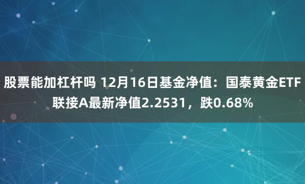 股票能加杠杆吗 12月16日基金净值：国泰黄金ETF联接A最新净值2.2531，跌0.68%