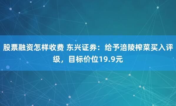 股票融资怎样收费 东兴证券：给予涪陵榨菜买入评级，目标价位19.9元